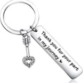 Stainless steel keychain with Thank You For Your Part In My Journey engraved charm - C0056+Arrow (Thank you for your part in my journey)