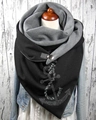 Écharpe à capuche bicolore noir et gris avec ancre en strass et boucle métallique - 18-Ancre en Strass