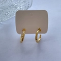 Vintage 18K gold-plated C-shaped stainless steel earrings with hammered texture finish - C-Shaped Hammered / 18K Gold