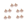 Detail of 10 white shell pendants with gold alloy edges and imitation pearl centers - Large / White