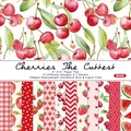 Blocco di carta per scrapbooking 6x6 pollici con motivi a fiori e frutta, 24 fogli - Serie Frutta Ciliegia (R2429)
