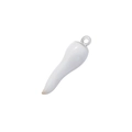 Pendentif piment blanc pour bijoux DIY en résine lisse avec anneau en métal argenté - VD1572 Or Corne Émail Blanc