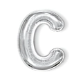 Silver letter C foil balloon with metallic finish for birthday party decorations - 16-inch Silver Slim Letter Aluminum Foil Balloon (c)