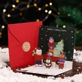 3D Pop-up Christmas card set with bear and reindeer design plus red envelope - Gift Truck (With Envelope) / 12x12cm