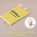 Lemon yellow 4mm baked porcelain glass seed beads for DIY jewelry and crafts - Lemon Yellow 4mm