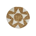 Bohemian style round hand-woven seagrass wall decor with natural star pattern - Type D (Pentagram White Line)