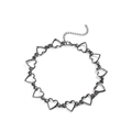 Minimalistisches Herz-Choker-Halskette in Gunmetal-Grau mit Karabinerverschluss - Gunmetal