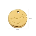 10mm 14k gold plated stainless steel Capricorn zodiac charm pendant for DIY jewelry - Capricorn