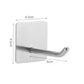Brushed 304 stainless steel adhesive hook with 4.5cm base and 6cm square-round profile - 6cm 135 Degree Hook [Brushed Silver]