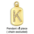 Detail of gold K-letter pendant with micro-paved cubic zirconia on a white background - Gold Letter K Pendant (Without Chain)