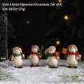 Set of 4 vintage resin snowman figurines with colorful scarves and holiday gifts - Snowman Style A (Set of 4)