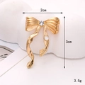 Fiocco dorato in lega di zinco con strass bianchi per artigianato fai-da-te, 2x3cm - 20mm*30mm / Fiocco in Strass Dorato