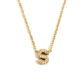 Collana in acciaio inossidabile placcato oro 18K con ciondolo a lettera S con diamanti - Oro - Lettera S