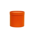 Minimalist round cylinder gift box in vibrant matte orange cardboard for DIY floral design - Fashion Orange