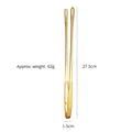 Extra long 27.5cm gold 304 stainless steel food tongs for BBQ and Korean grill - 27.5cm / Gold