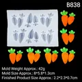 Witte siliconen vorm voor het maken van mini wortels voor taartdecoratie en chocolade DIY - 5#B838 Wortel (6-gaats) / Transparant