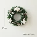 25cm Christmas wreath variant with cotton, pine cones and silver baubles for decor - 25cm / Cotton Pinecone Style