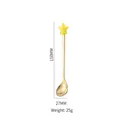 Cuillère à café en acier inoxydable doré avec étoile jaune décorative 150mm long - Cuillère Dorée - Étoile