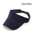 Classic navy blue sun visor hat with adjustable back strap for outdoor activities - Navy Blue