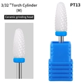 Ceramic nail drill bit PT13 Medium M torch cylinder for professional manicure use - PT13 Torch Cylinder Medium (M)