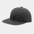 Classic black flat brim baseball cap made of premium cotton twill with six-panel design - Adjustable / Dark Gray