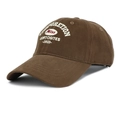 Detail of dark brown cotton baseball cap showing intricate 2023 inspiration embroidery - Adjustable Large / Dark Brown