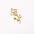 Minimalist golden stainless steel flower pendant charm for monthly birth flowers - September Gold