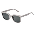 Cat eye sunglasses in light gray matte frame with dark gray lenses for women - C8-Solid Grey Frame Green Grey Lens