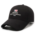 Berretto da baseball vintage nero in cotone con ricamo e visiera effetto consumato - Nero