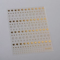 Glossy rose gold nail art stickers with heart patterns and metallic decals M-047 - Gold Stamping (M-047)