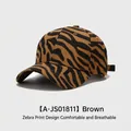 Braune Baseballkappe mit Zebramuster aus Premium-Baumwolltwill mit Belüftungsschlitzen - Verstellbar(52cm-58cm) / Braun(A-JS01811)