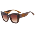 Cat eye sunglasses featuring leopard print frame and brown gradient lenses in a modern style - C4 Leopard Frame Gradient Tea Lens