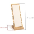 White velvet jewelry display stand for necklaces with 270mm height dimensions - Bamboo 12-Position Necklace Stand (Beige Velvet)