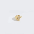 Anillo abierto corazón dorado minimalista con cristales brillantes y acabado pulido - Corazón Irregular (Dorado)