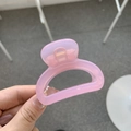 Pink translucent butterfly hair claw clip with gold spring for high ponytail hairstyles - Jelly Pink