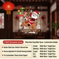 Christmas Santa on reindeer window static sticker with detailed size chart specifications - Santa Claus Riding Reindeer / Small (30x35cm)