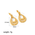 Goldene Doppel-Tropfenohrringe aus Edelstahl, Maße 23,5 mm x 18 mm, Gewicht 7 g - Goldene Doppelte Wassertropfen Ohrringe (TE6265-G)