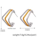 Three-layer geometric stainless steel square hoop earrings in gold and silver finish - Three-Line Square Geometric Earrings / Two-tone (Gold & Silver)