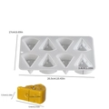8-cavity cheese-shaped silicone mold for mousse cakes and DIY handmade soaps with dimensions - 8-Cavity Cheese - Style 2