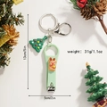 Detailed view of Santa Christmas tree nail clipper keychain with dimension annotations - Reindeer Style