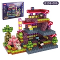 Set costruzioni 2-in-1 Hotel Transylvania con figure di vampiri e hotel viola - Blocchi da Costruzione Hotel degli Elfi (B198-006) / 206 Pezzi