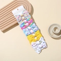 Set of 5 handmade unicorn and rainbow ribbon hair clips for girls on display card - Style 8