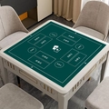 Green non-slip rubber poker mat with directional markers and card game zones - 60*60cm / Dark Green - Square / 3.5mm Thickened Silent Rubber Base