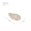 Polished stainless steel oval pendant with letter F detail including size and weight specs - Letter F(ZA2254S-F) / Pendant Only / Silver