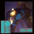 Luminous JSN-016 mandala and lace tattoo sticker with a glowing fluorescent effect - JSN-016 (Luminous Mandala Lace Chain)