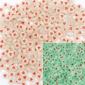 Flat acrylic white and mint green beads with red heart patterns for jewelry making - Heart Glow Translucent & Red Heart