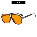 Lunettes aviateur classiques à double pont avec monture noire et verres orange, C3 - Monture Noire Verres Orange