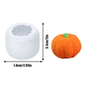 3D Halloween pumpkin silicone mold for handmade candles and soap making, 7.4cm wide - Large 3D Pumpkin / White