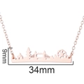 Rose gold skyline necklace featuring London Eye and Tower Bridge pendants on white background - 619 City Skyline / Rose Gold