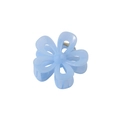 Light blue flower claw clip made of matte resin with durable metal spring mechanism - Hollow Jelly - Blue